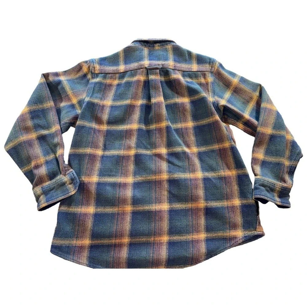 Orvis Heavy Flannel Men's Medium Plaid Shacket Pockets Shirt Jacket - Picture 10 of 12